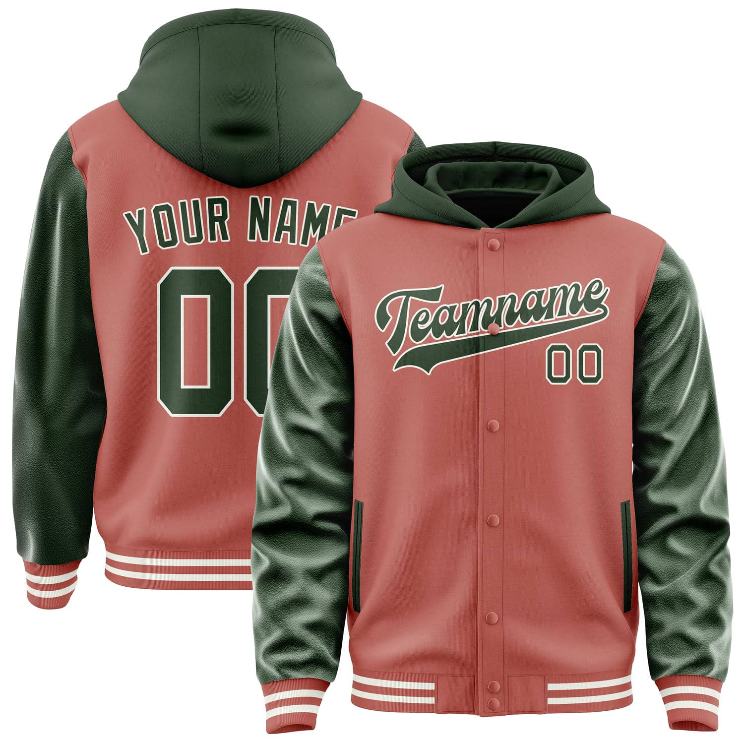 Custom Copper Rose Dark Green Jacket