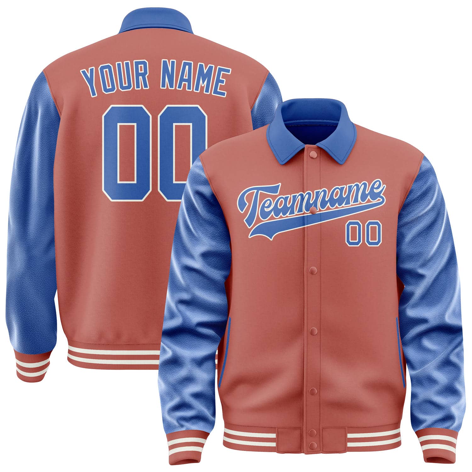 Custom Copper Rose Sky Blue Jacket