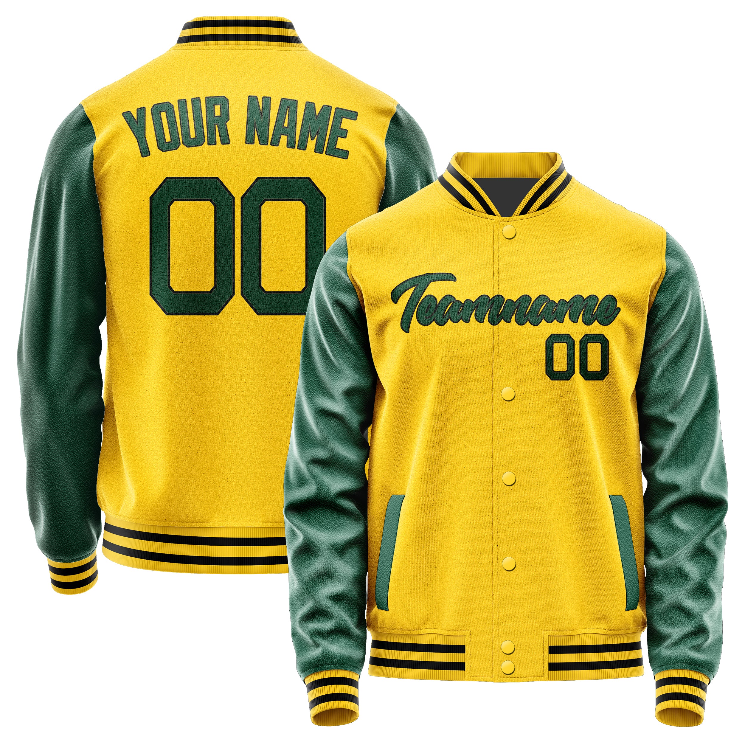 Custom Gold Green Jacket JA3030053017B21705