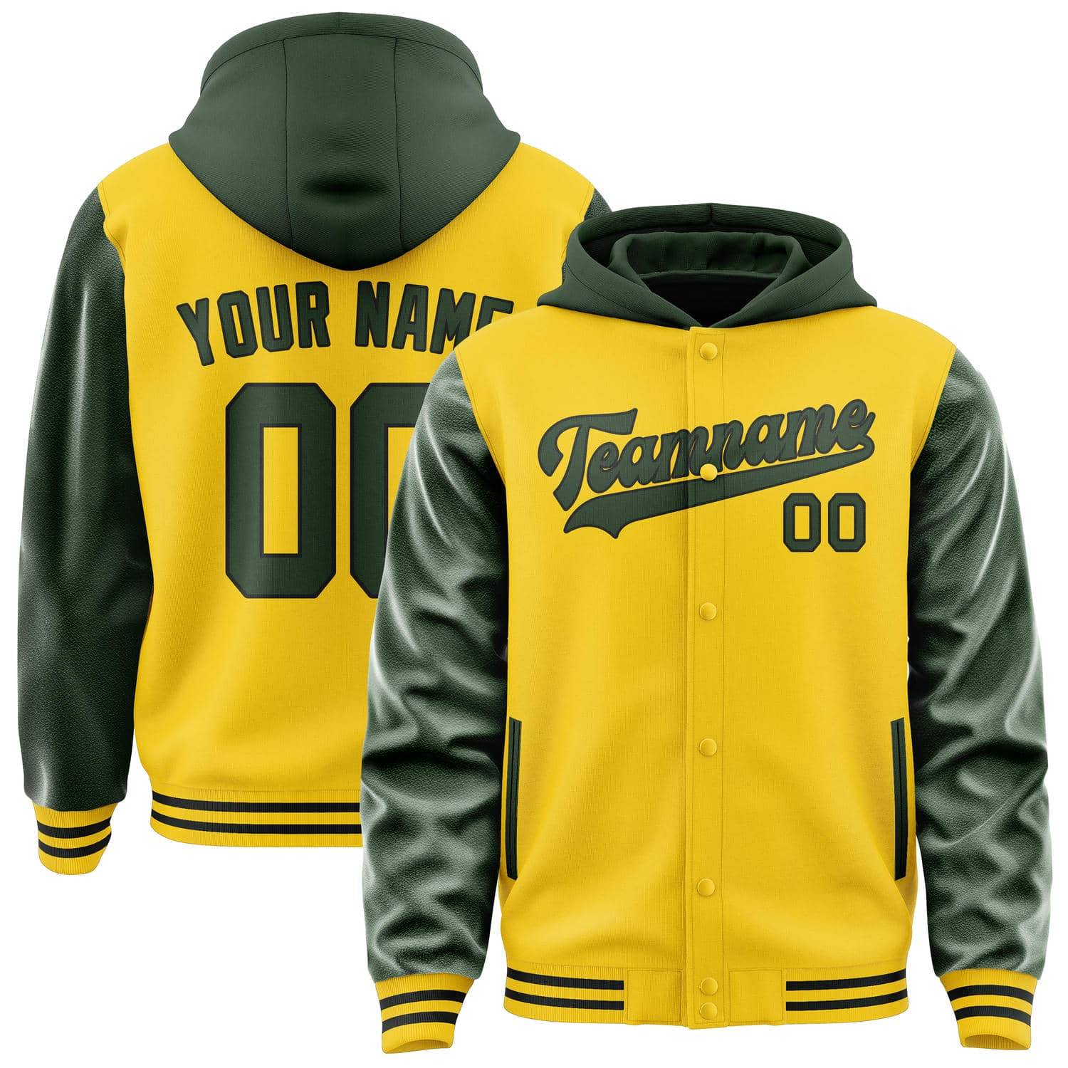 Custom Gold Dark Green Jacket