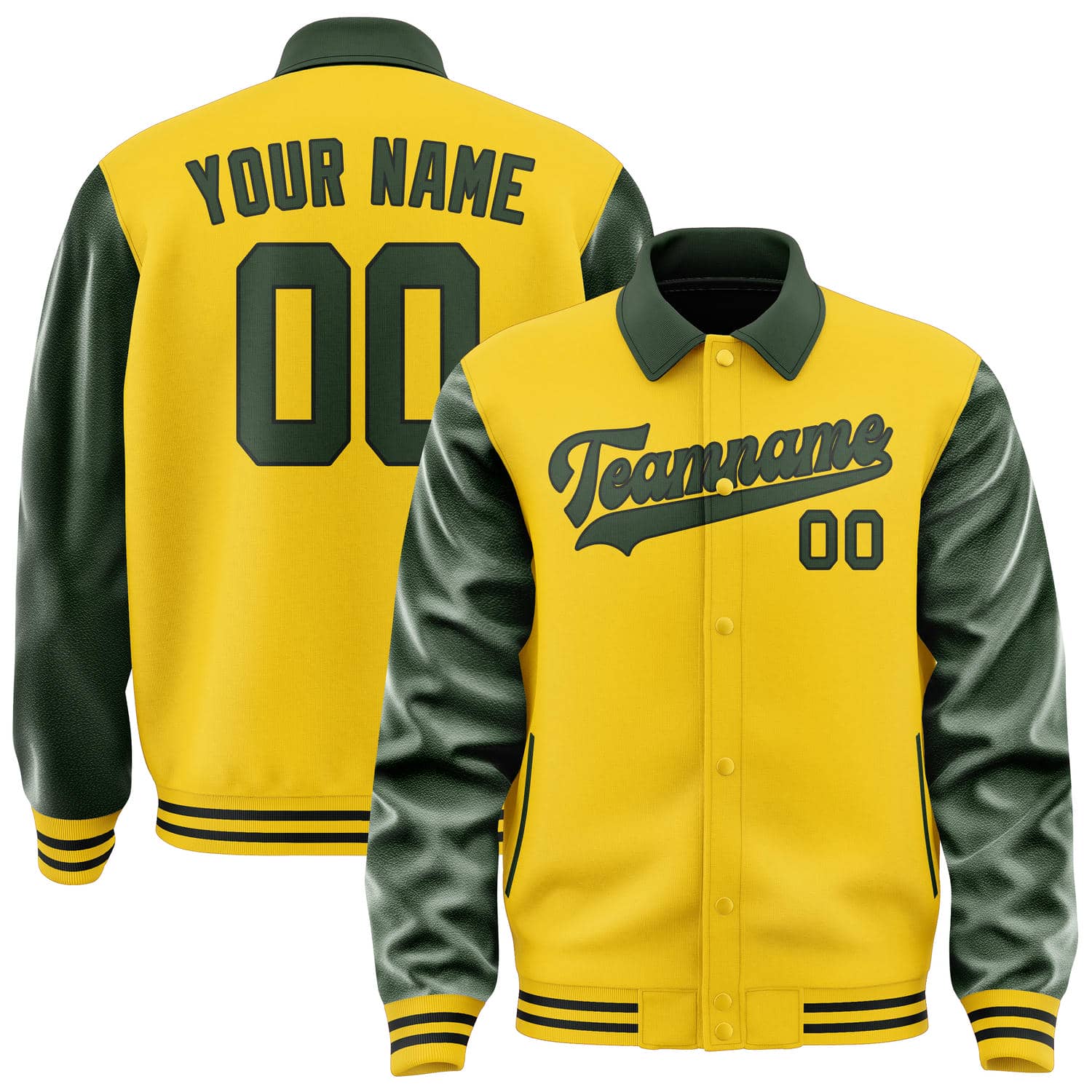 Custom Gold Dark Green Jacket