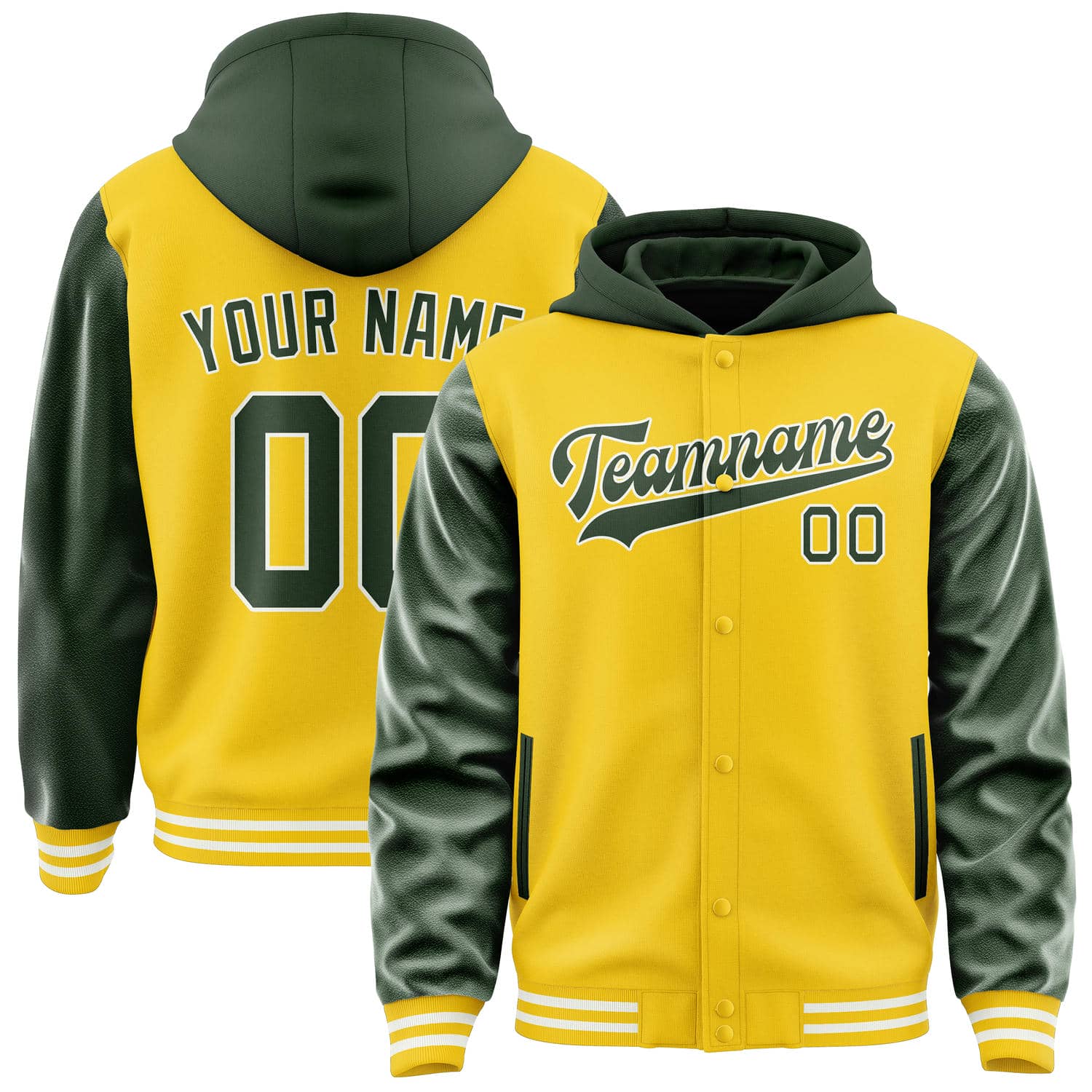 Custom Gold Dark Green Jacket