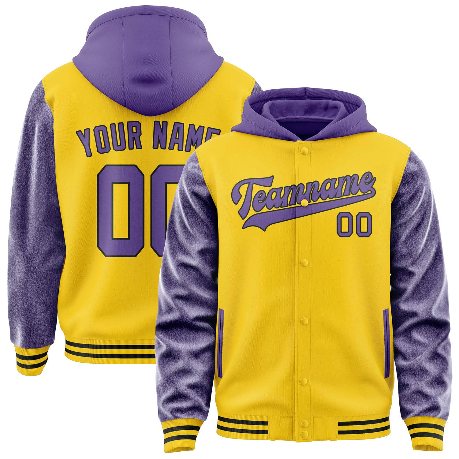 Custom Gold Light Purple Jacket
