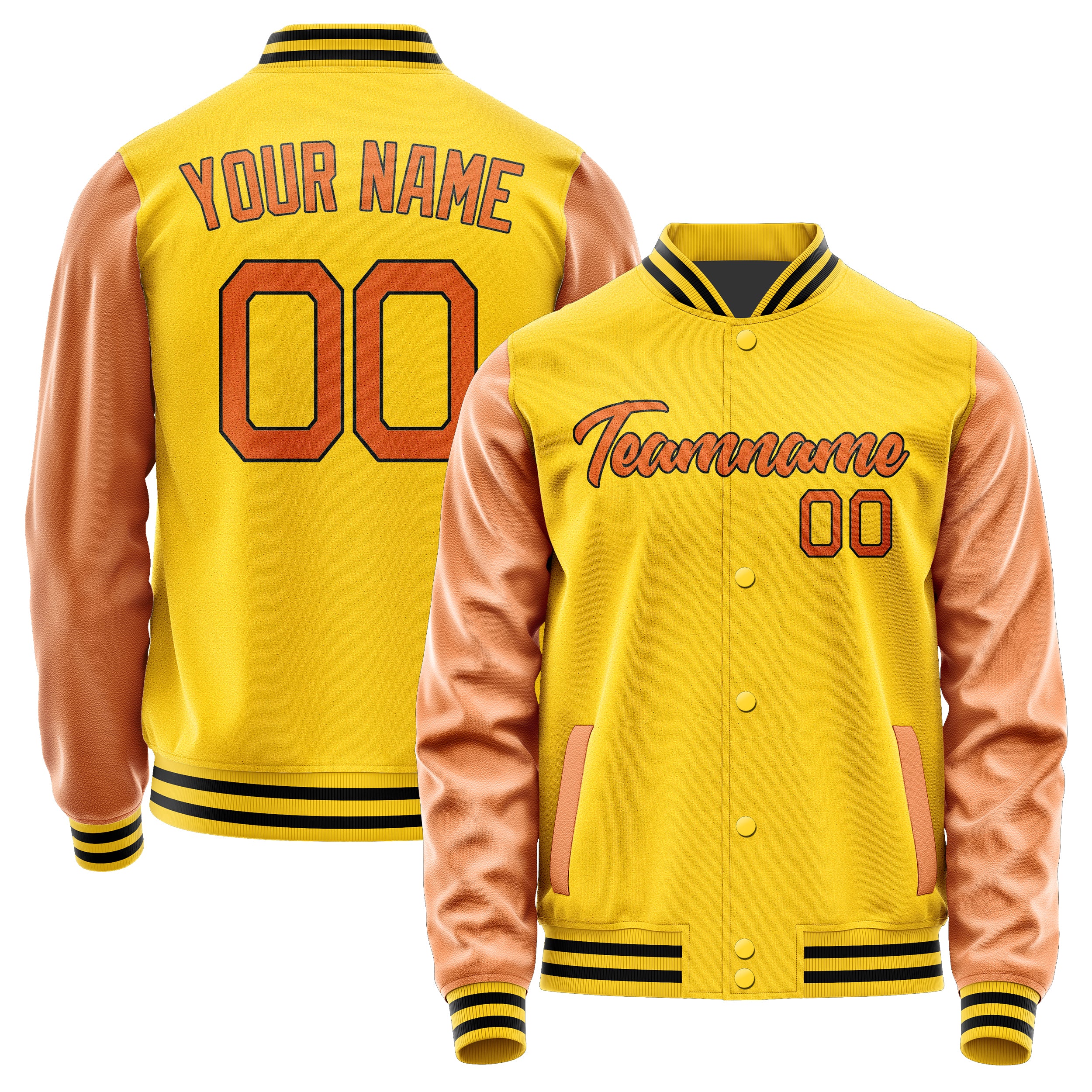 Custom Gold Orange Jacket JA3030283017B21728