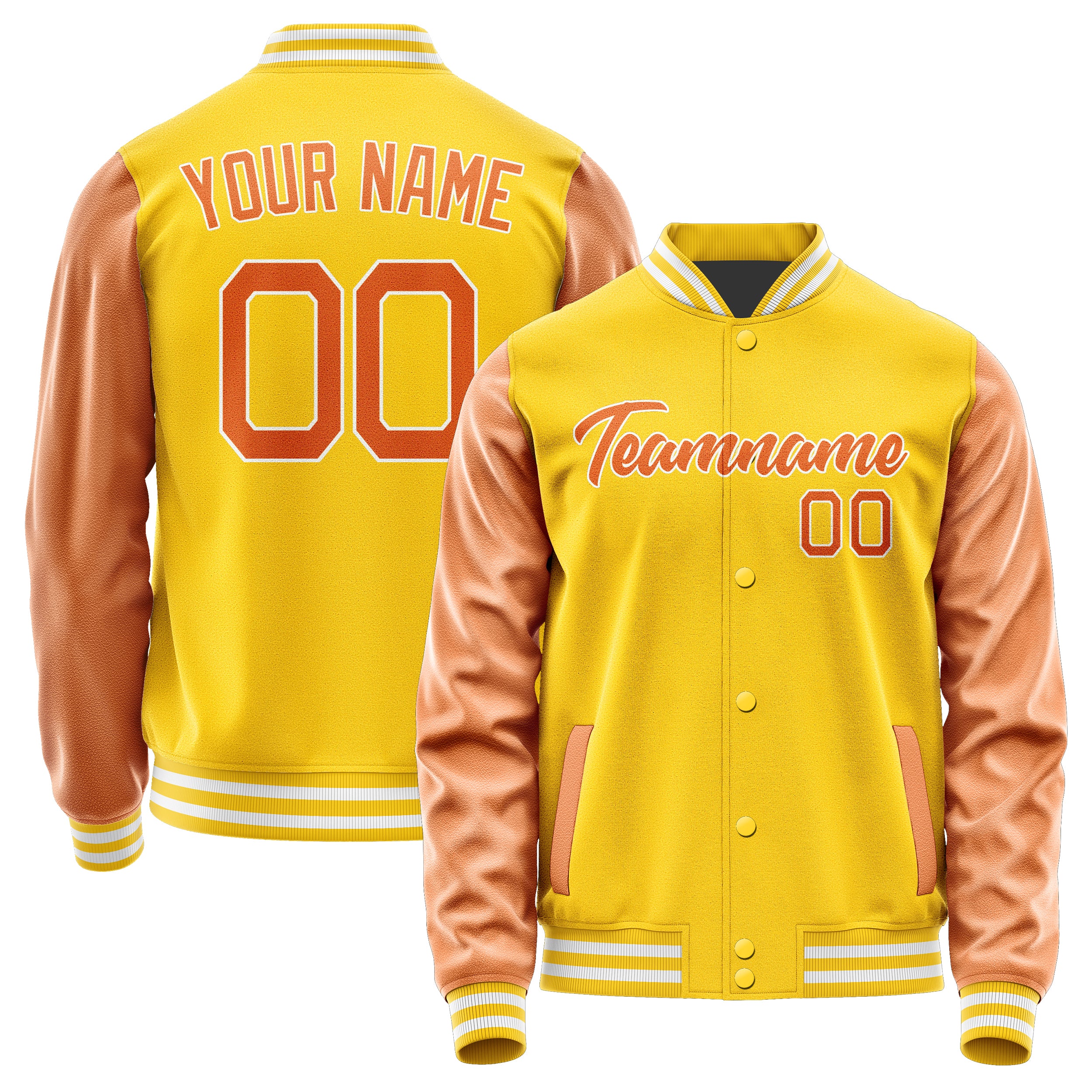 Custom Gold Orange Jacket JA3030283018B21828