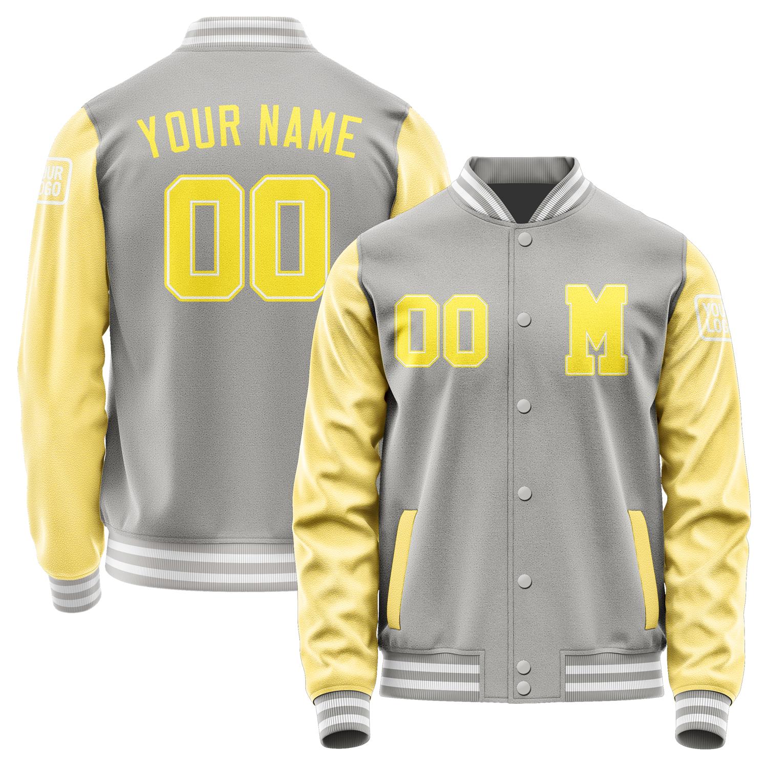 Custom Gray Light Yellow Jacket Jb0404260418261818