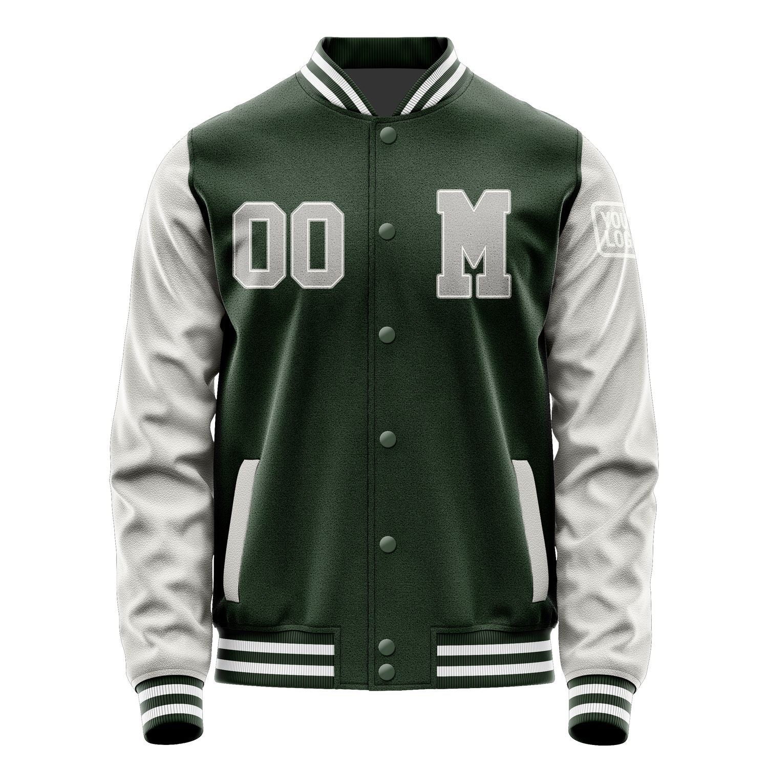 Custom Dark Green Gray Jacket Jb0606040618041818