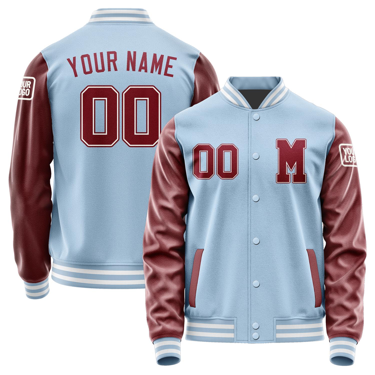 Custom Light Blue Crimson Red Jacket Jb0808150818151818