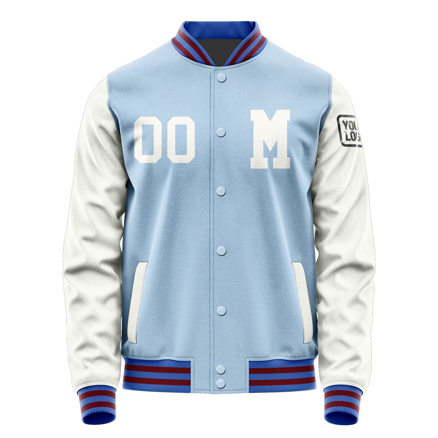 Custom Light Blue White Jacket Jb0808180915181817