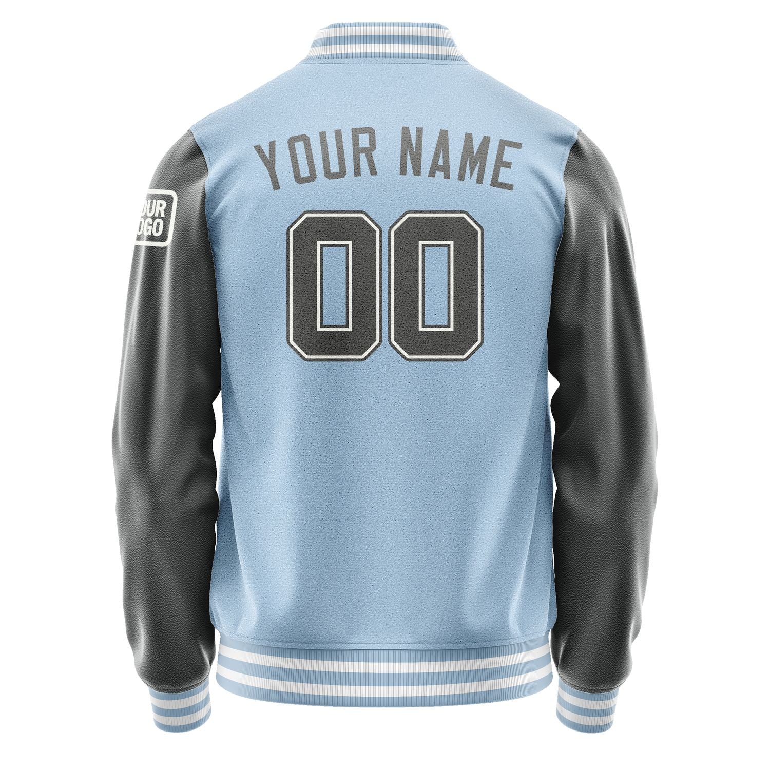 Custom Light Blue Dark Grey Jacket Jb0808200818201818