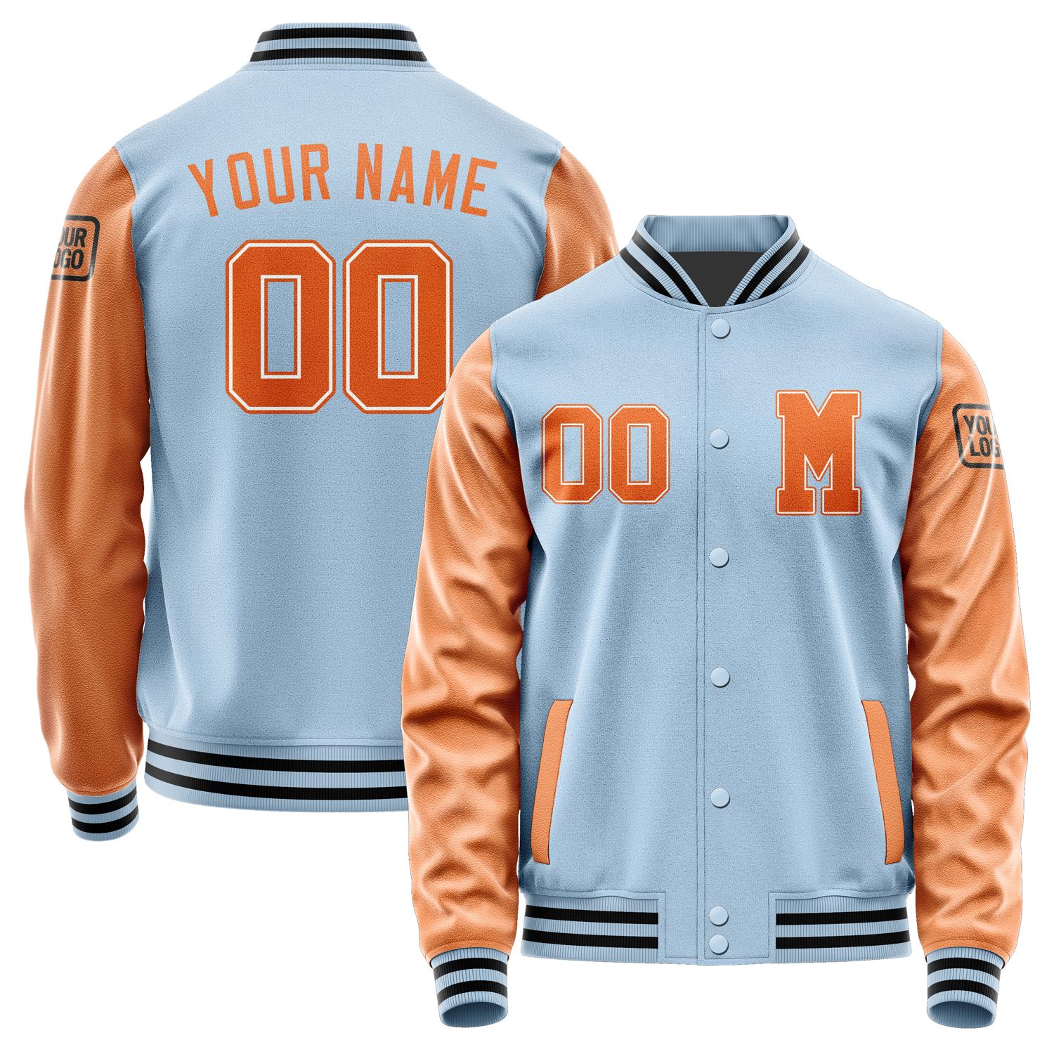 Custom Light Blue Orange Jacket Jb0808280817281817