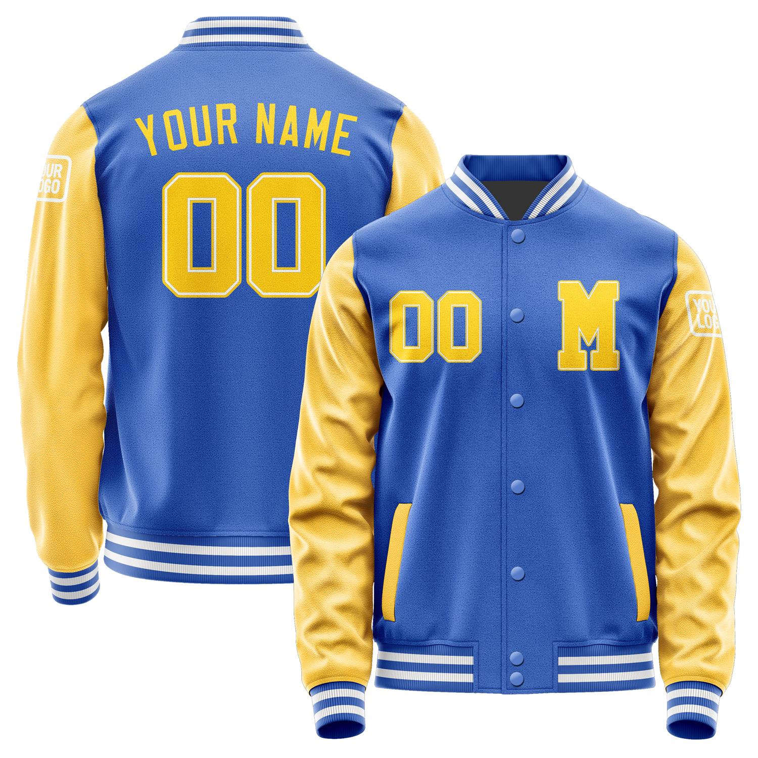 Custom Sky Blue Gold Jacket Jb0909300918301818