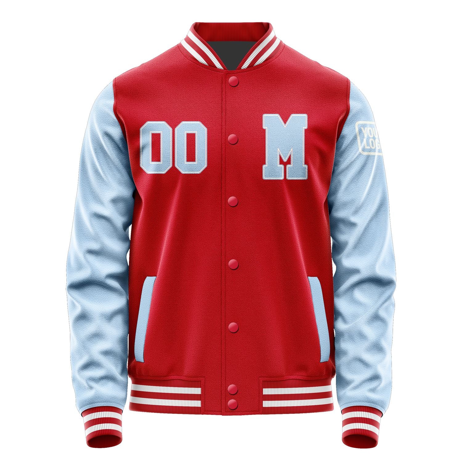 Custom Red Light Blue Jacket Jb1414081418081818