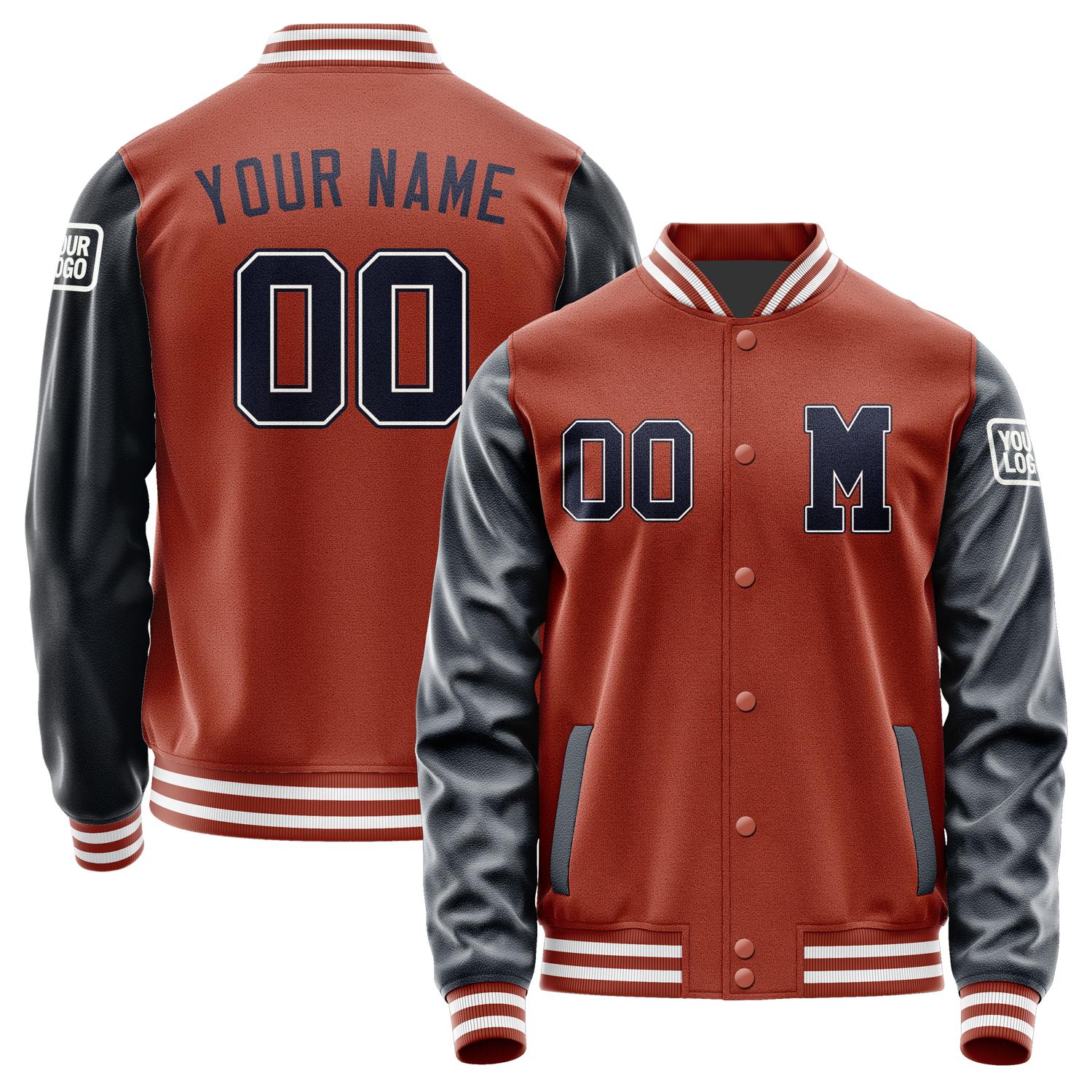 Custom Coral Red Navy Jacket Jb1616111618111818