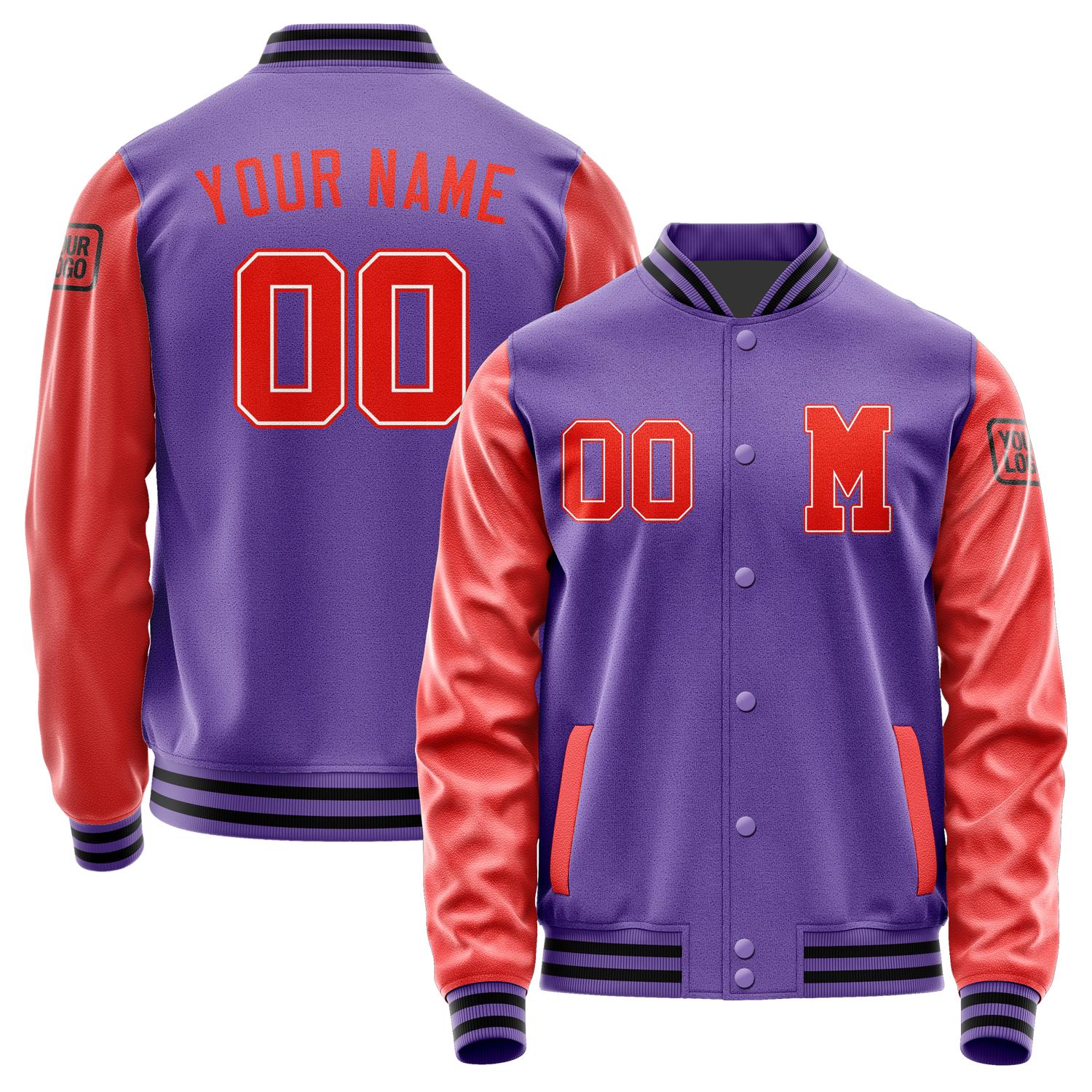 Custom Light Purple Orange Red Jacket Jb2323122317121817