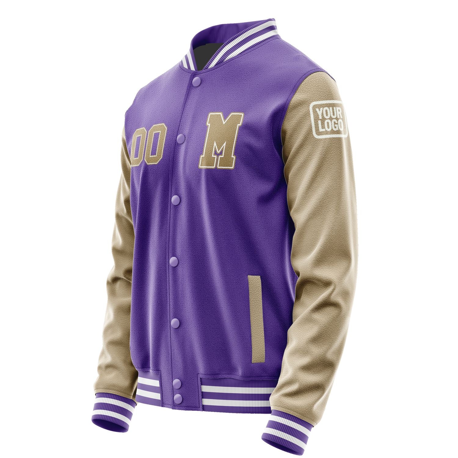 Custom Light Purple Light Khaki Jacket Jb2323252318251818