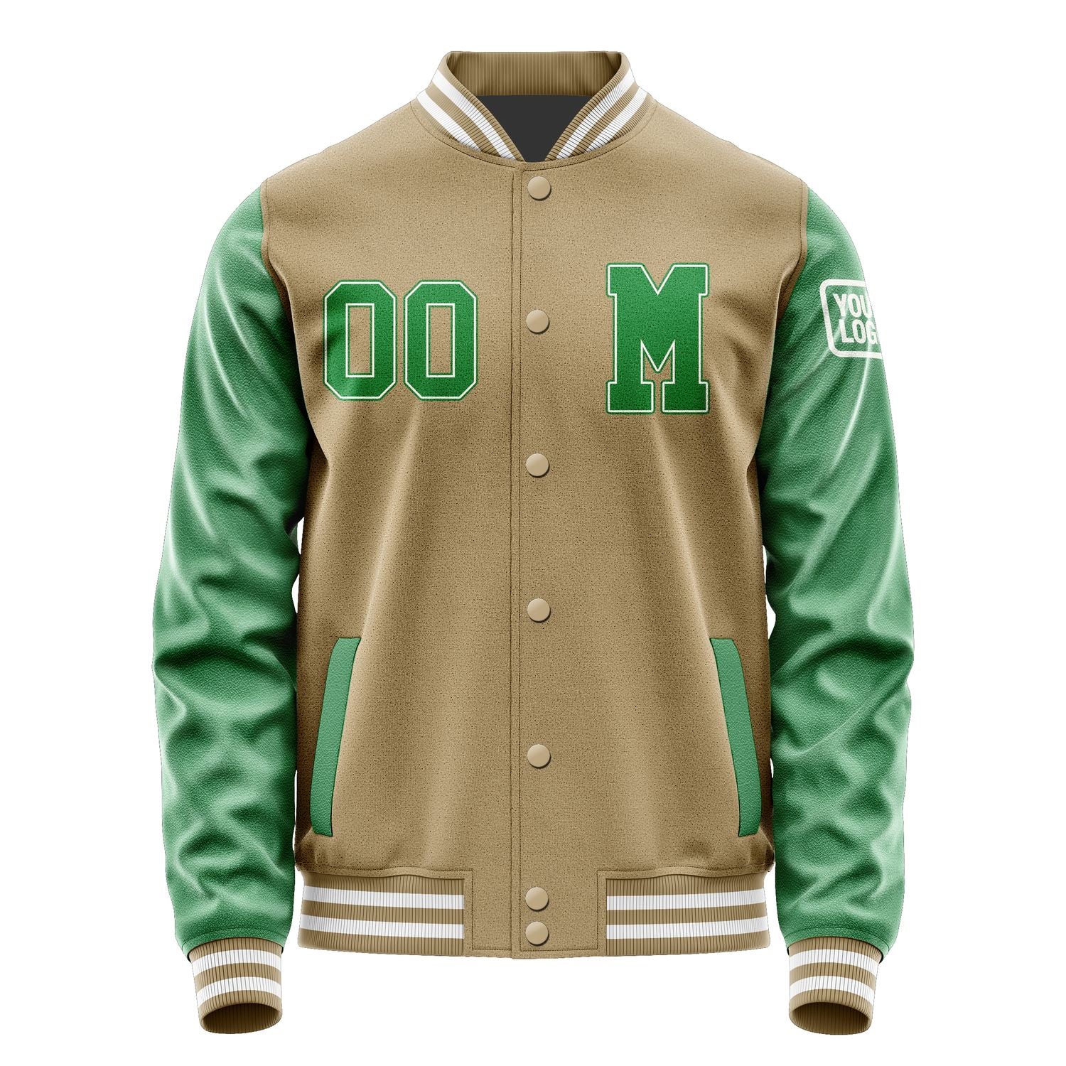 Custom Light Khaki Emerald Green Jacket Jb2525242518241818