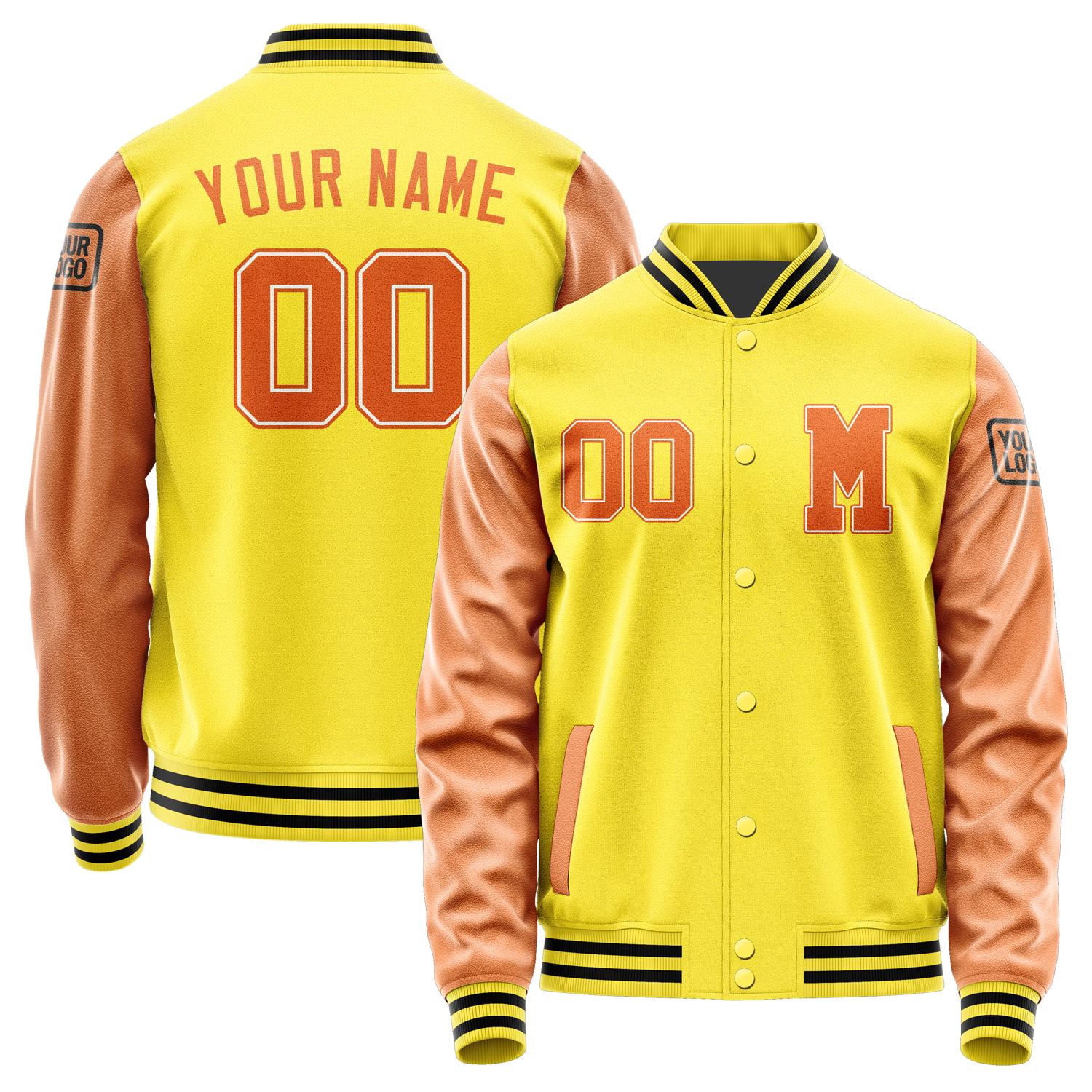 Custom Light Yellow Orange Jacket Jb2626282617281817