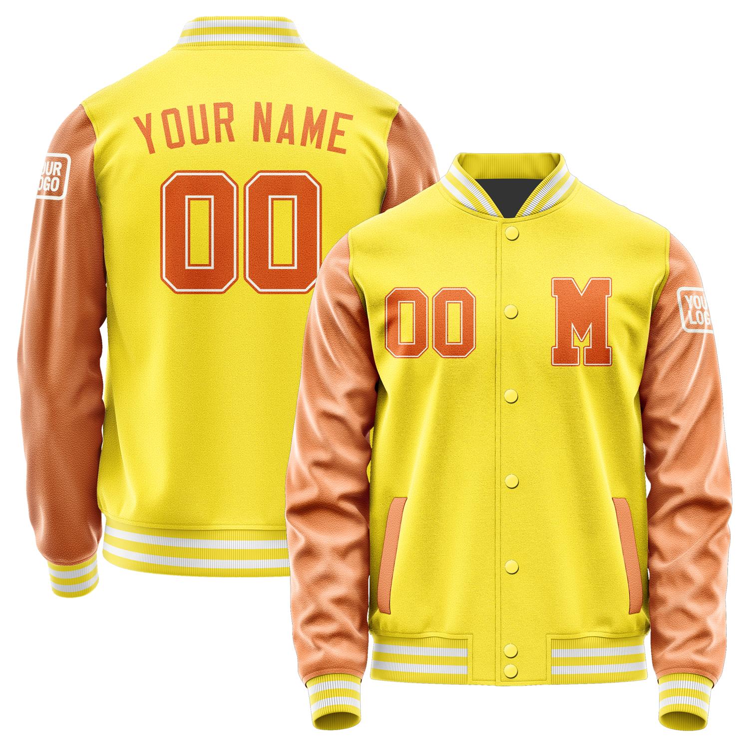 Custom Light Yellow Orange Jacket Jb2626282618281818