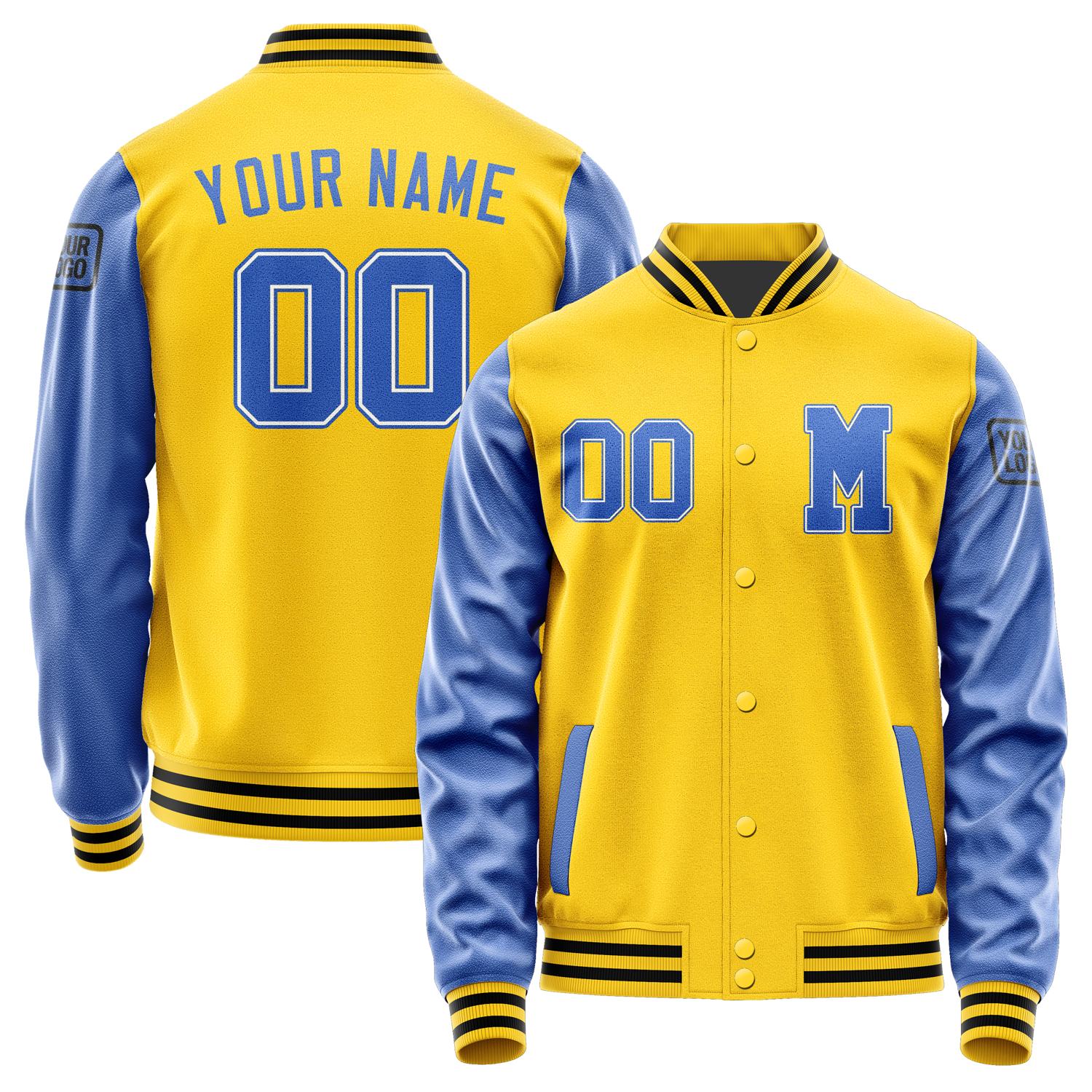Custom Gold Sky Blue Jacket Jb3030093017091817