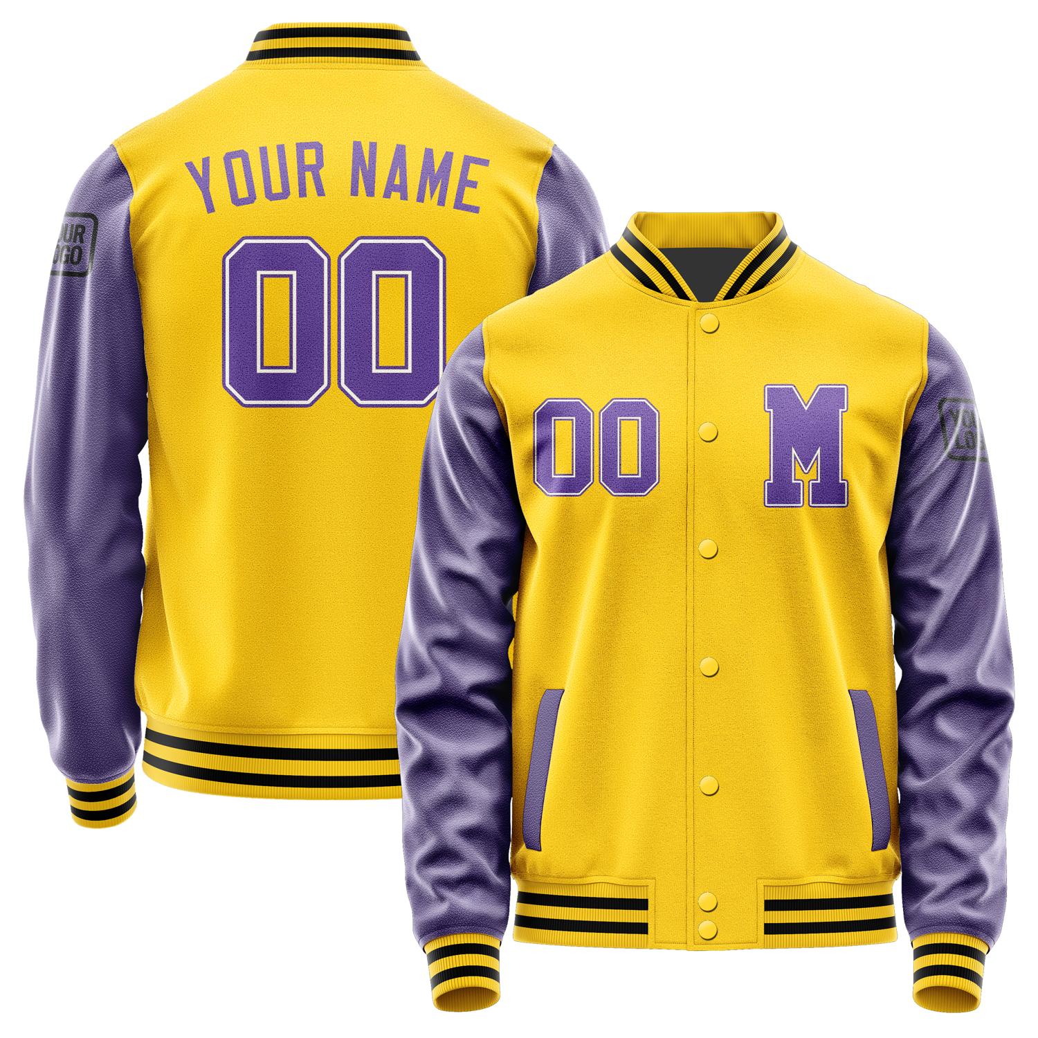 Custom Gold Light Purple Jacket Jb3030233017231817