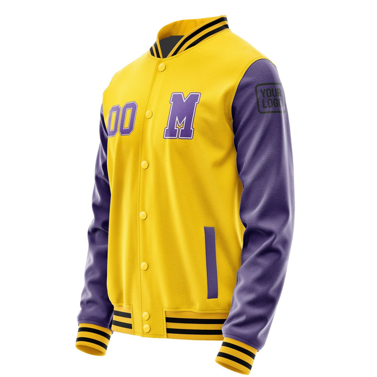 Custom Gold Light Purple Jacket Jb3030233017231817