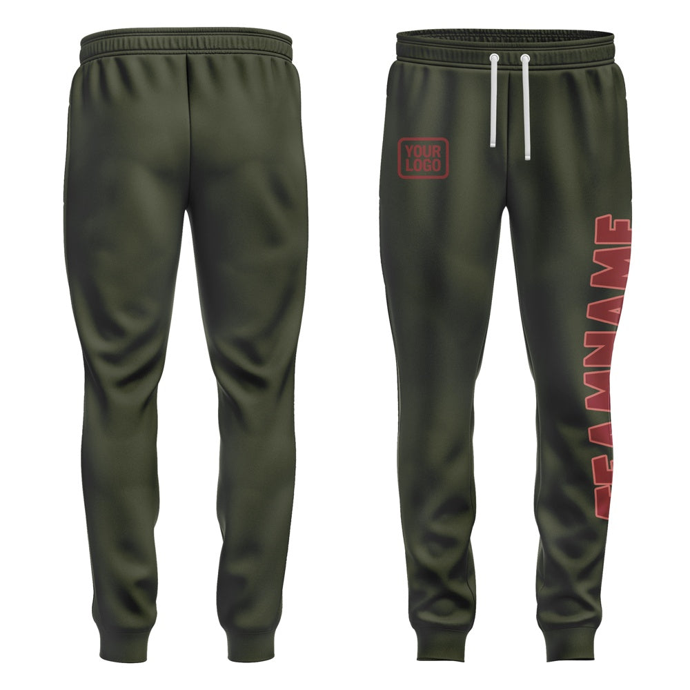 Custom Olive Crimson Red Pants