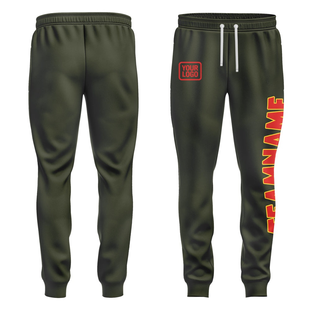 Custom Olive Orange Red Pants