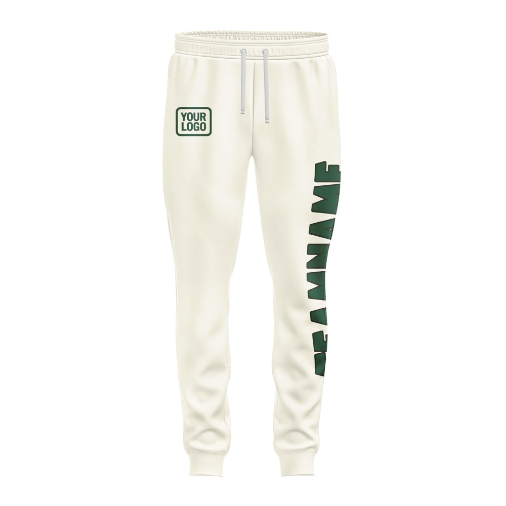 Custom Cream Green Pants