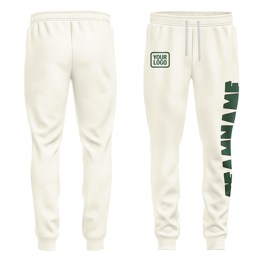 Custom Cream Green Pants