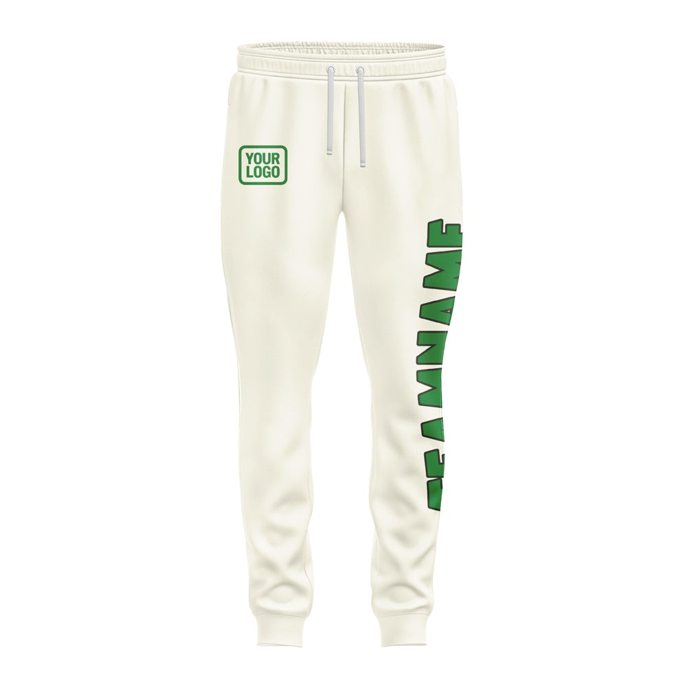 Custom Cream Emerald Green Pants