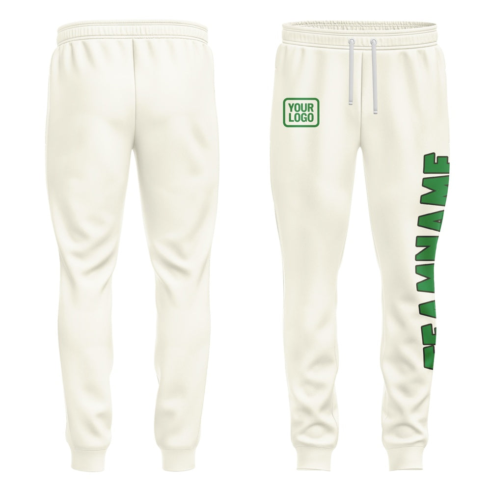 Custom Cream Emerald Green Pants