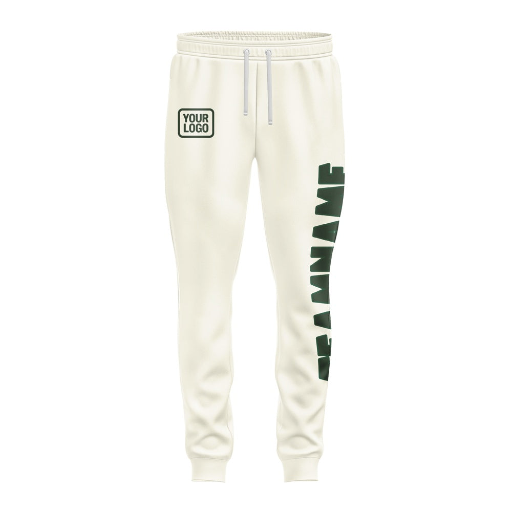 Custom Cream Dark Green Pants