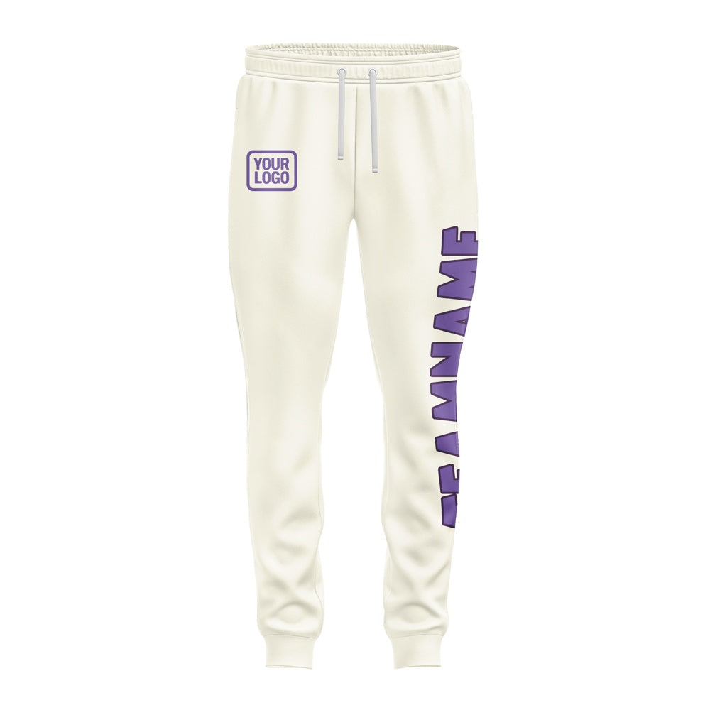 Custom Cream Light Purple Pants