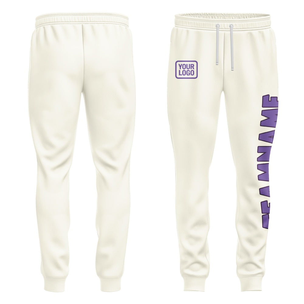 Custom Cream Light Purple Pants
