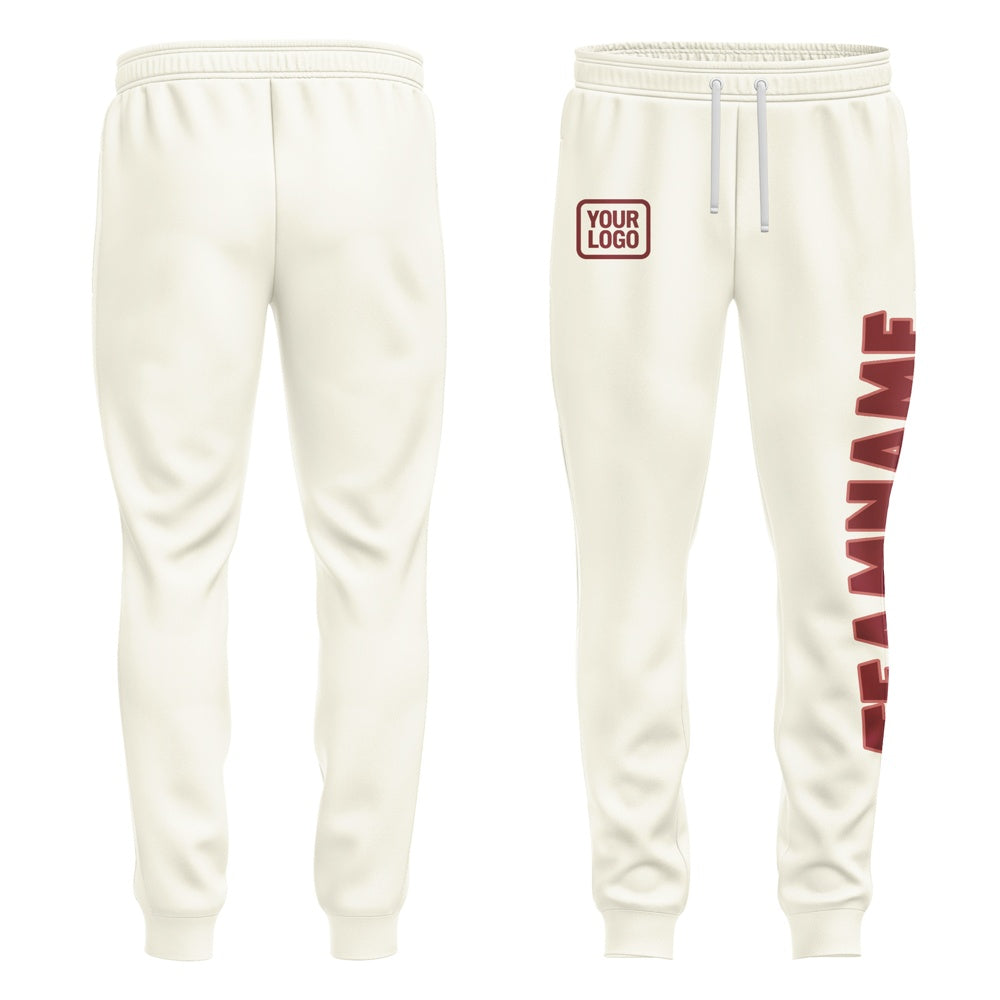 Custom Cream Crimson Red Pants