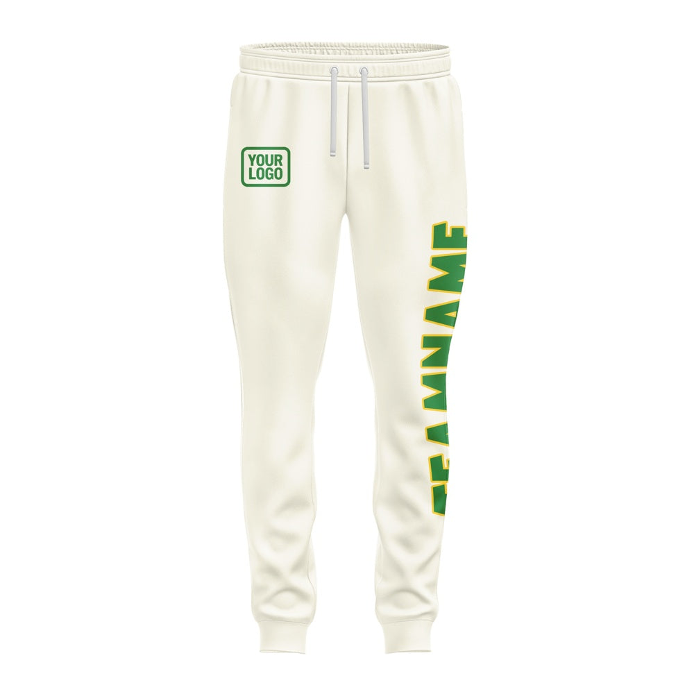 Custom Cream Emerald Green Pants
