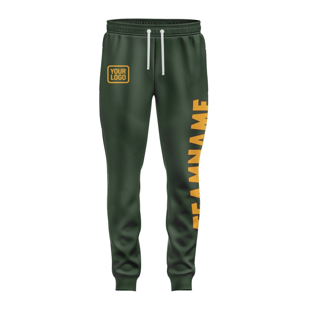 Custom Dark Green Yellow Pants