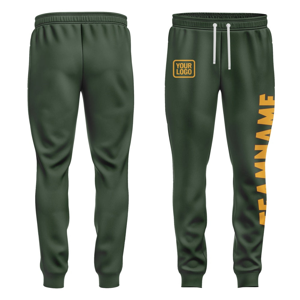 Custom Dark Green Yellow Pants