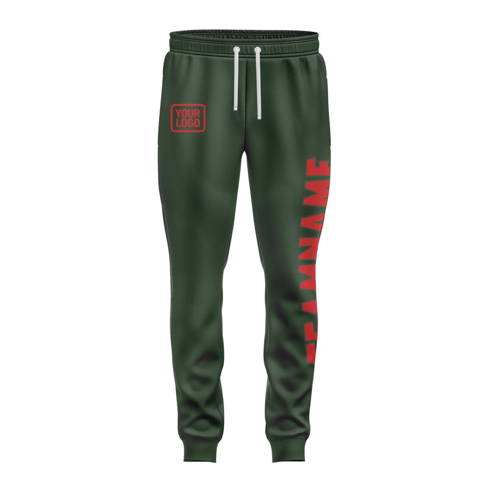 Custom Dark Green Red Pants