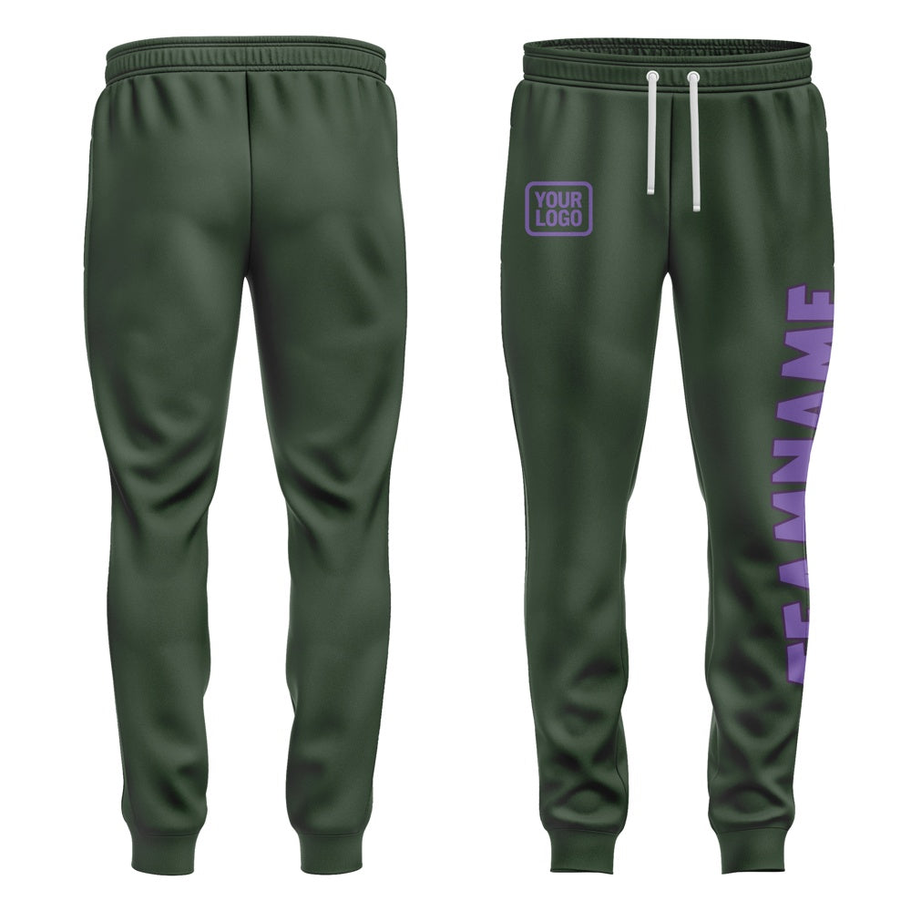 Custom Dark Green Light Purple Pants