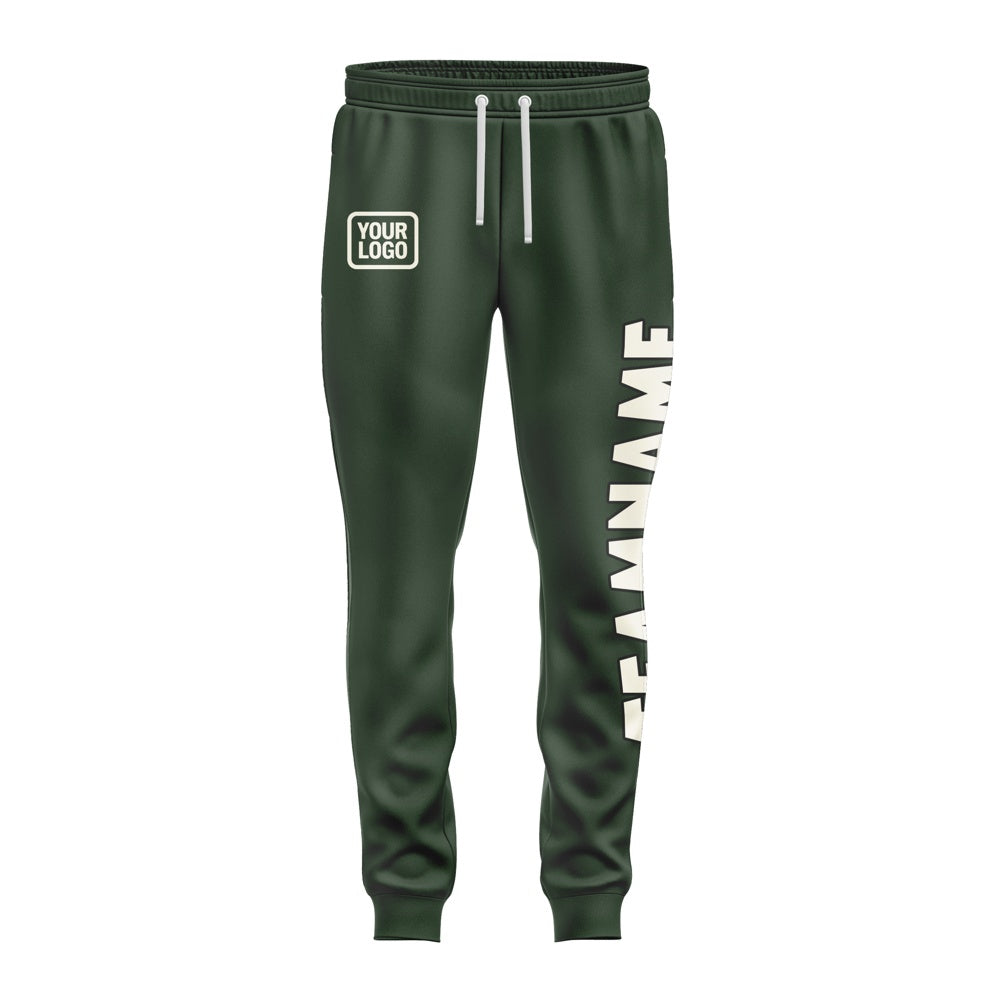 Custom Dark Green Cream Pants