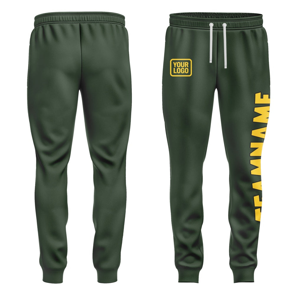 Custom Dark Green Gold Pants