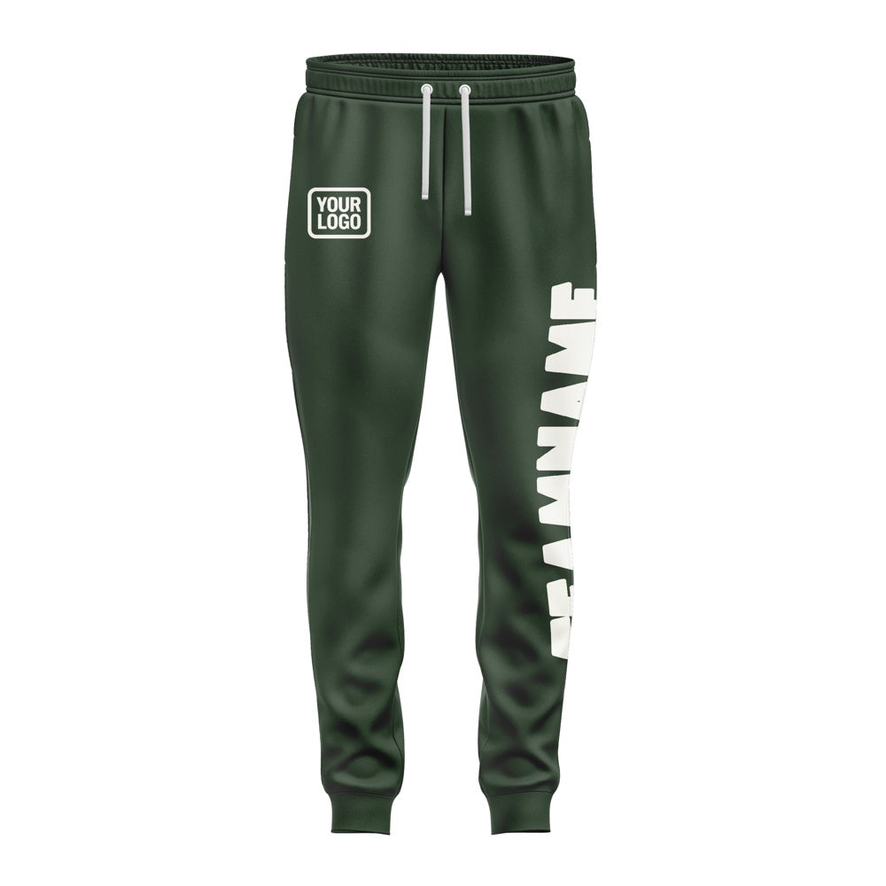 Custom Dark Green White Pants