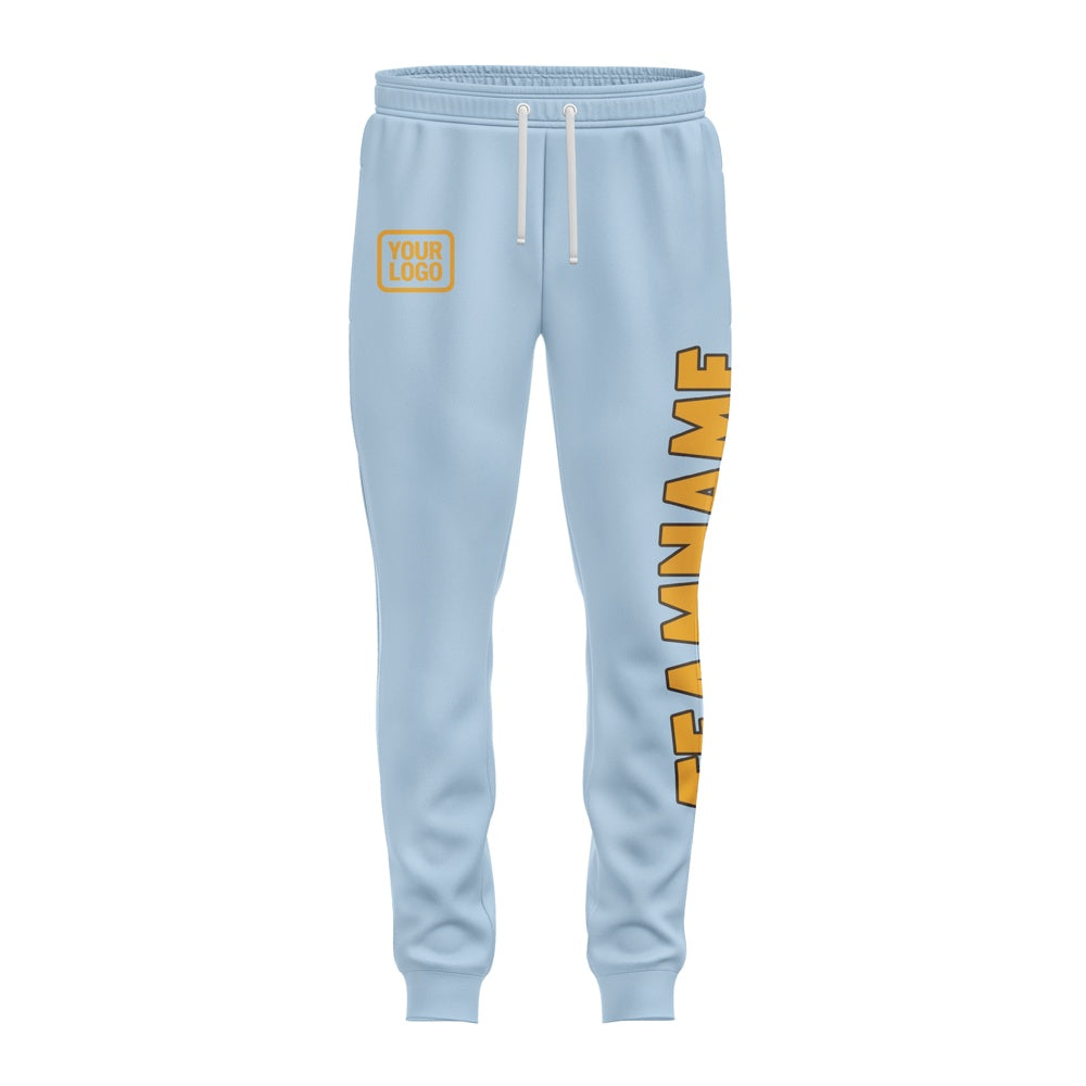 Custom Light Blue Yellow Pants