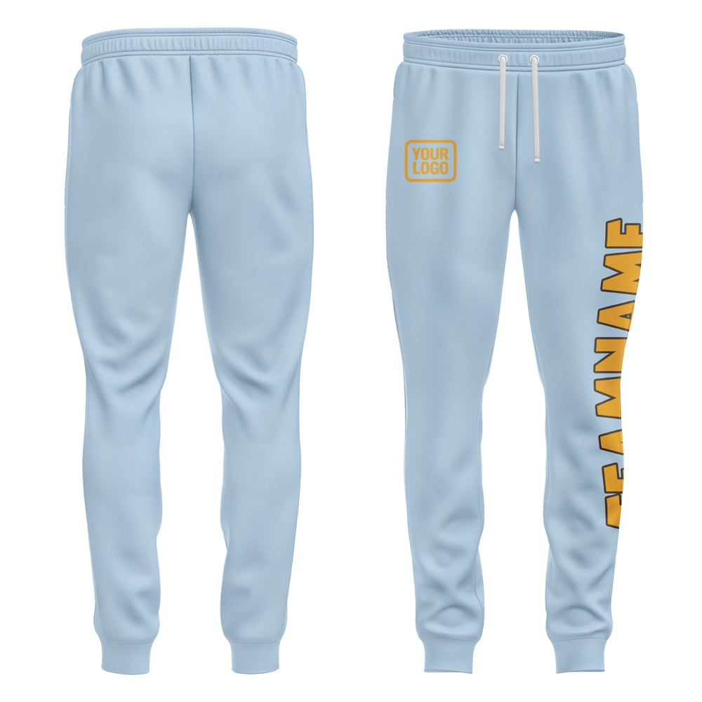 Custom Light Blue Yellow Pants