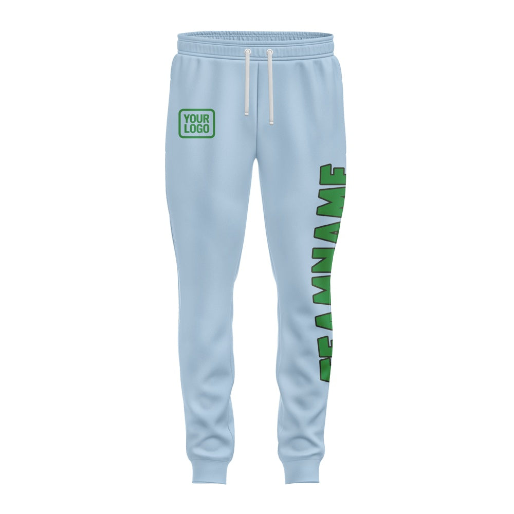 Custom Light Blue Emerald Green Pants