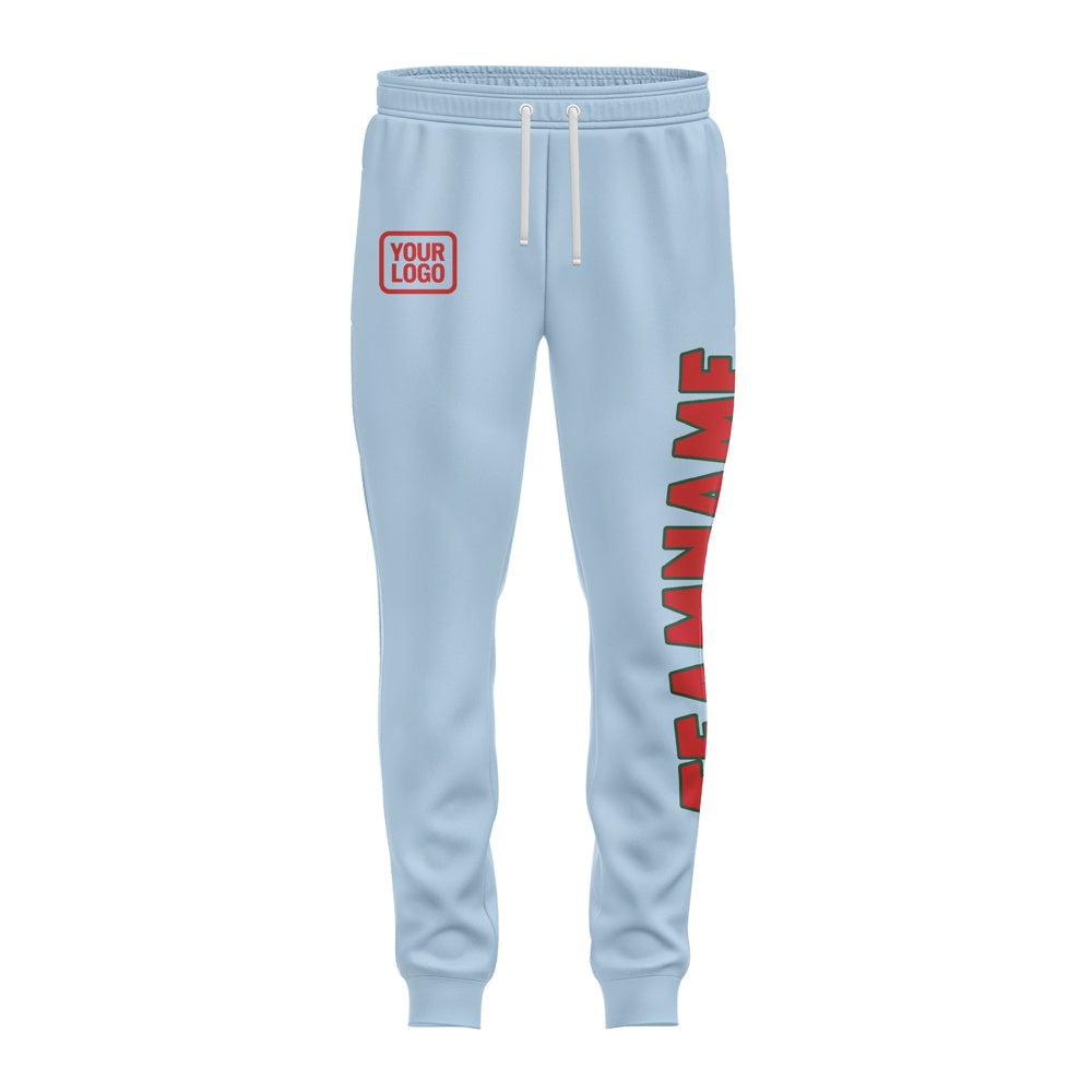 Custom Light Blue Red Pants