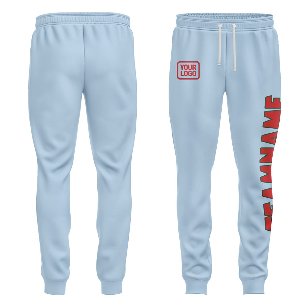 Custom Light Blue Red Pants