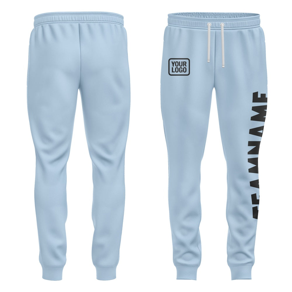 Custom Light Blue Black Pants